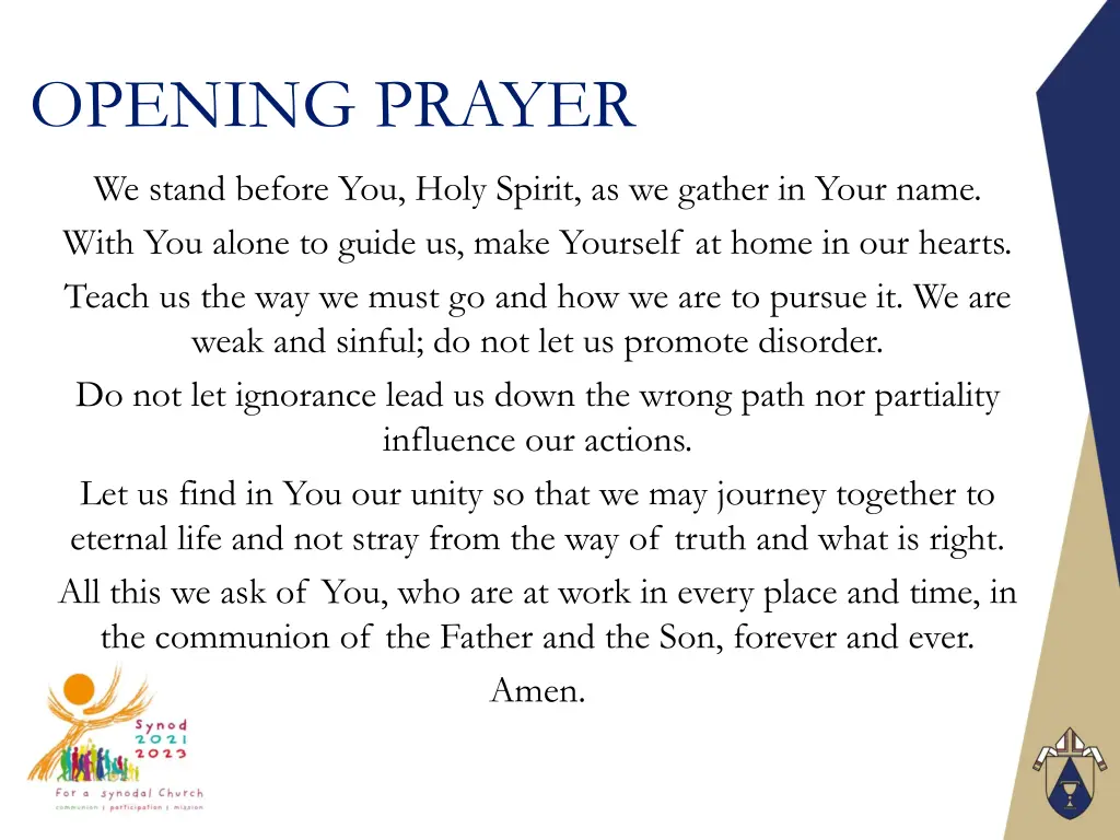 opening prayer