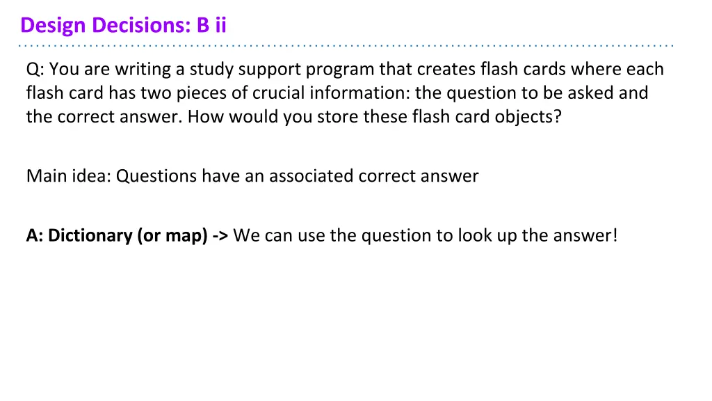 design decisions b ii