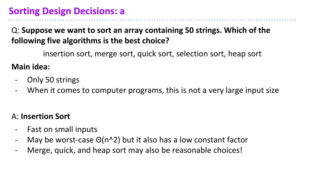 sorting design decisions a