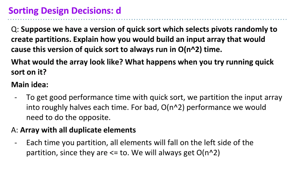 sorting design decisions d