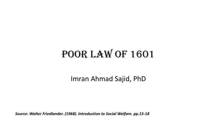 poor law of 1601