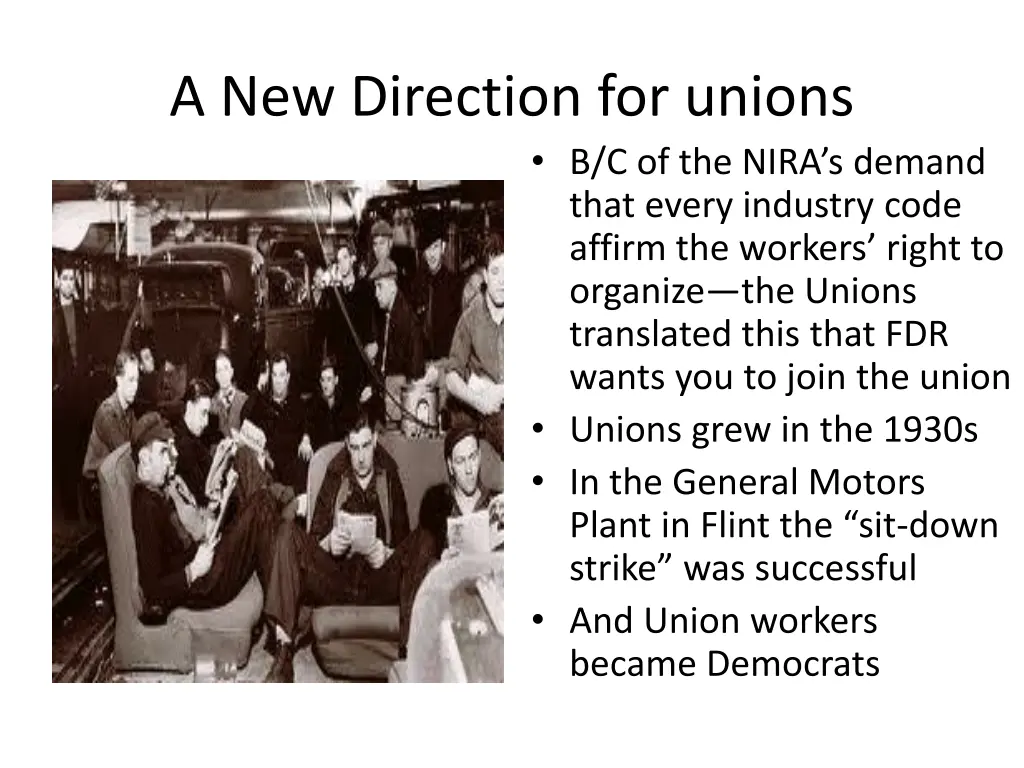 a new direction for unions