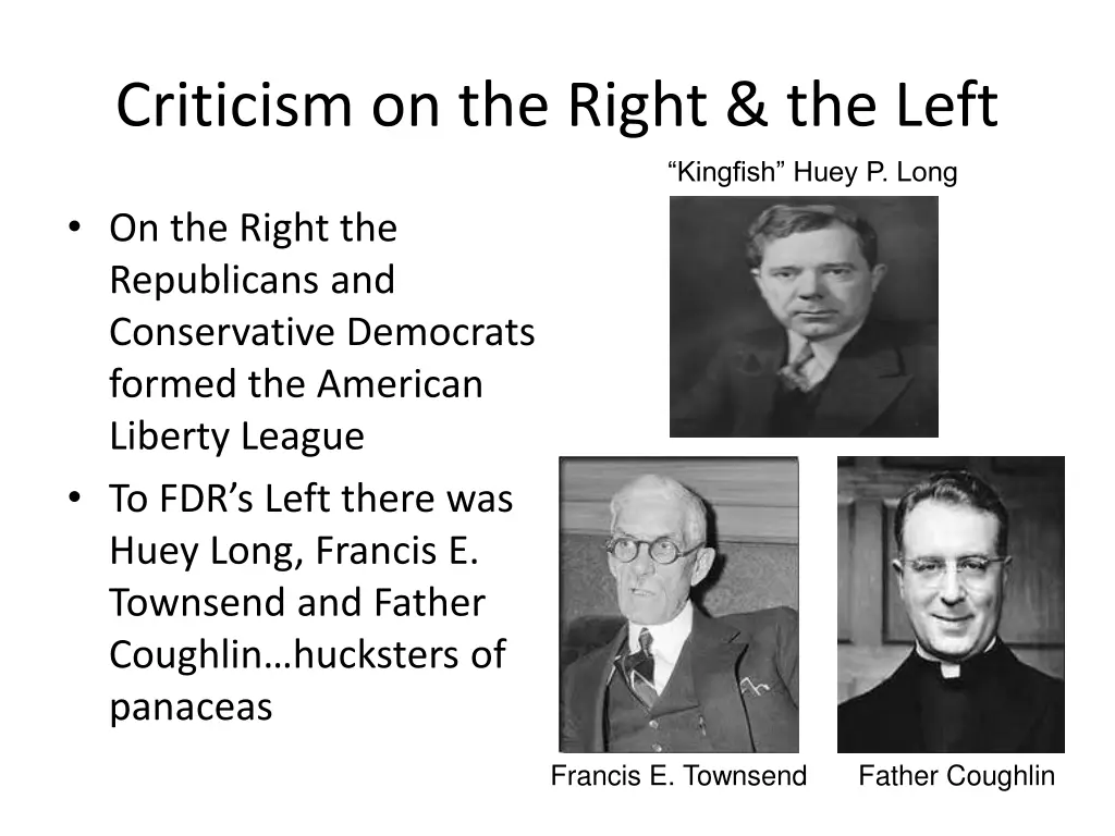 criticism on the right the left