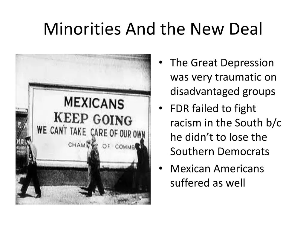 minorities and the new deal