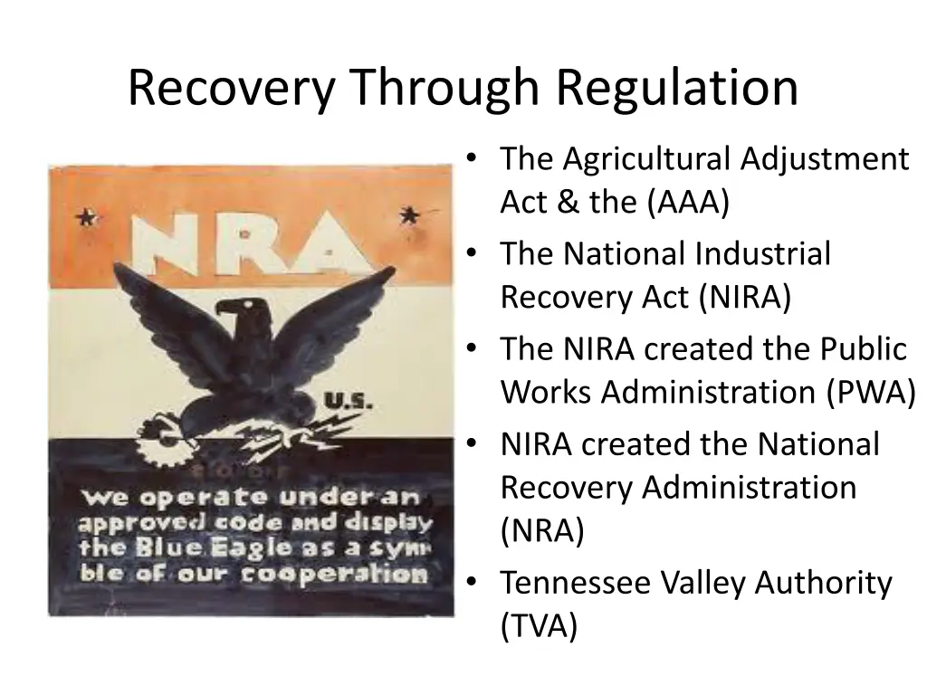 recovery through regulation