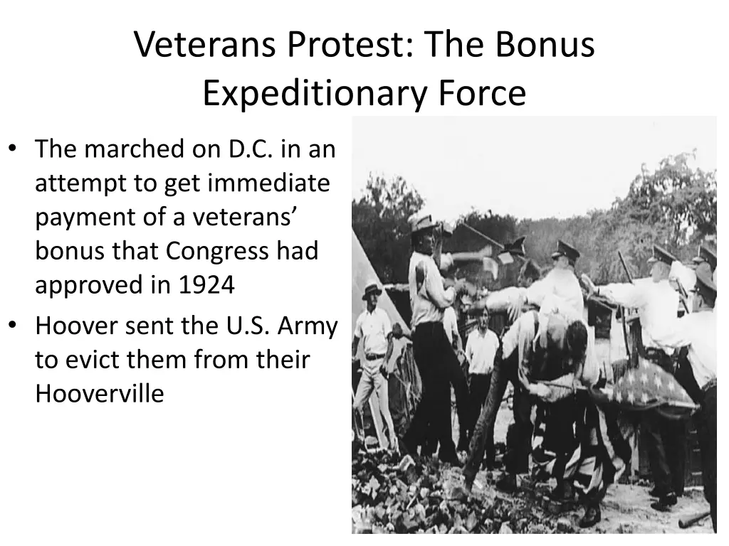 veterans protest the bonus expeditionary force