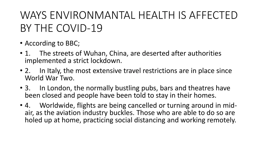 ways environmantal health is affected