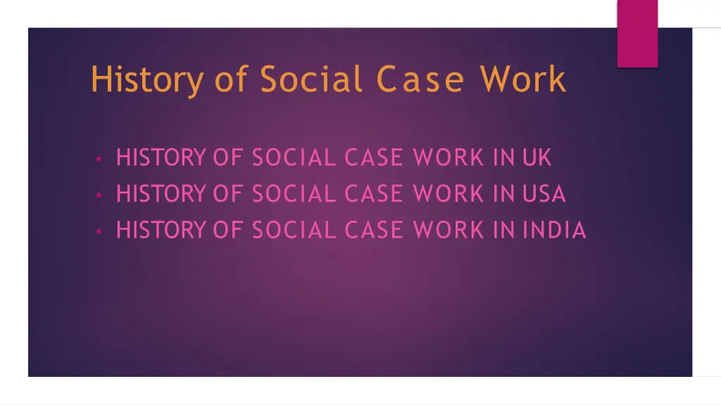 history of social case work 1