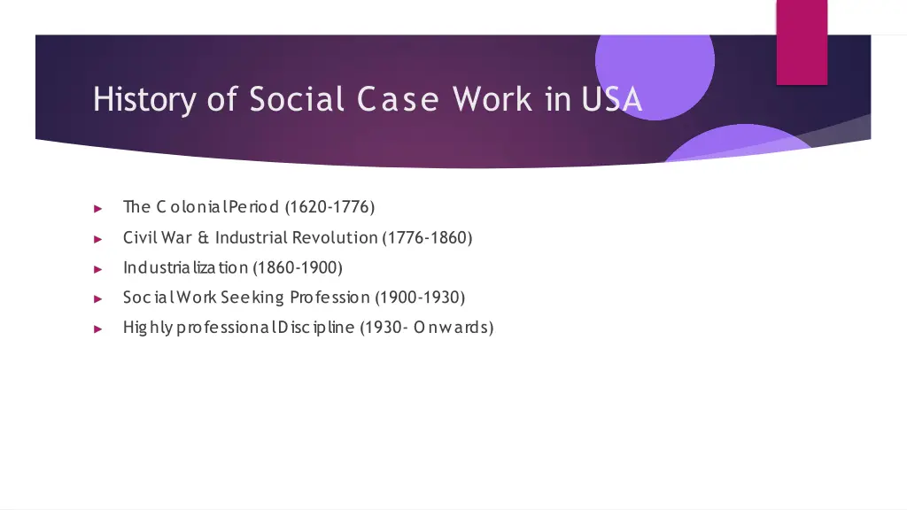 history of social case work in usa