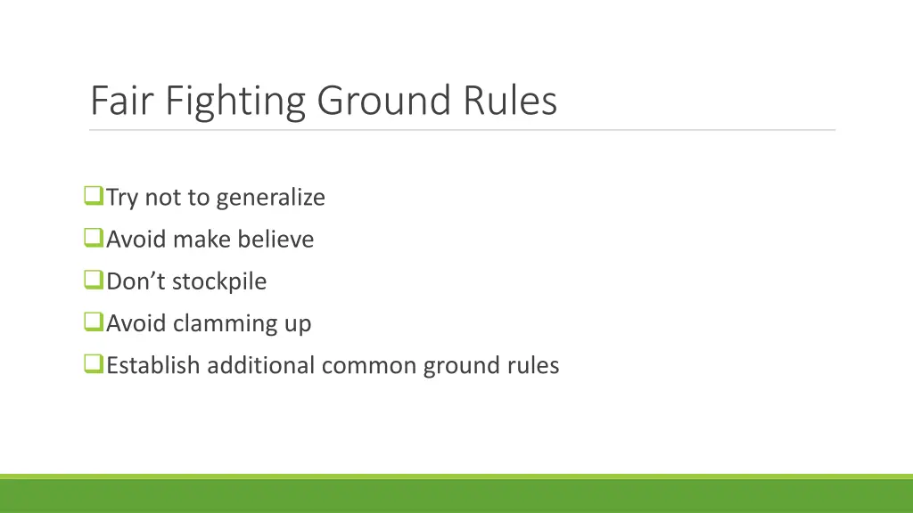 fair fighting ground rules 1