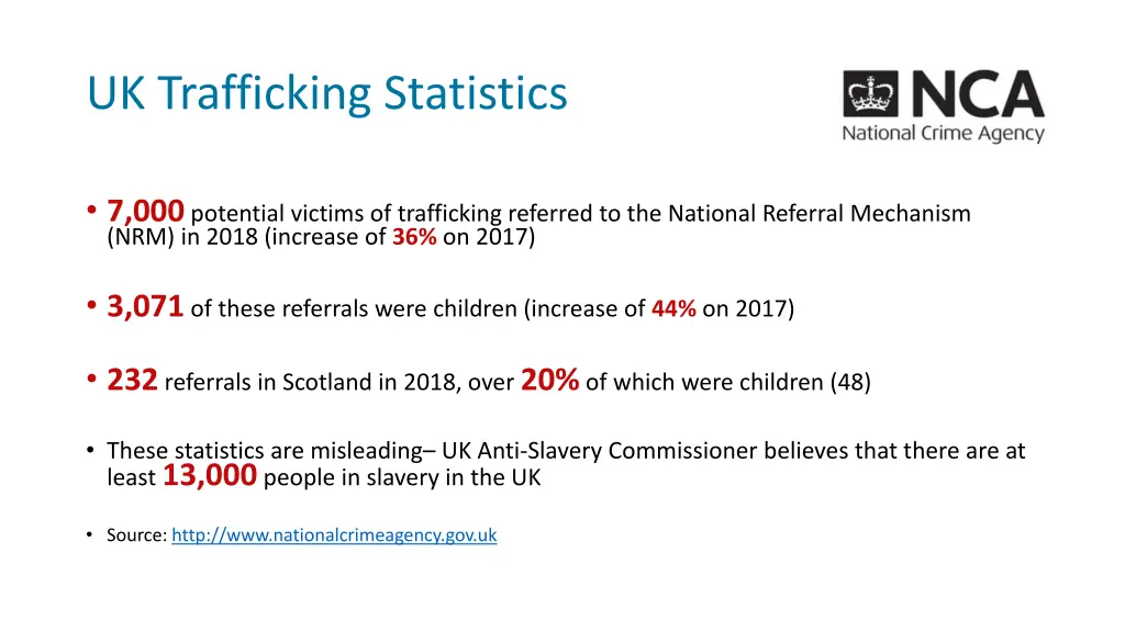 uk trafficking statistics