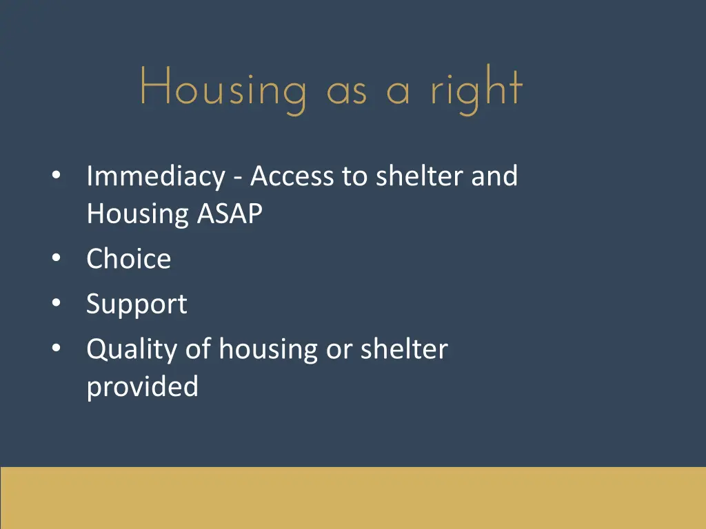 housing as a right