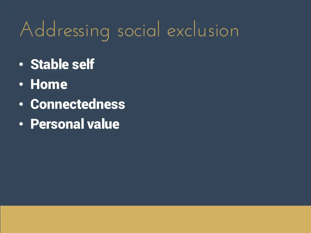 addressing social exclusion