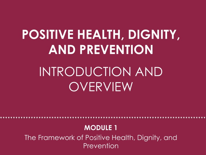 positive health dignity and prevention