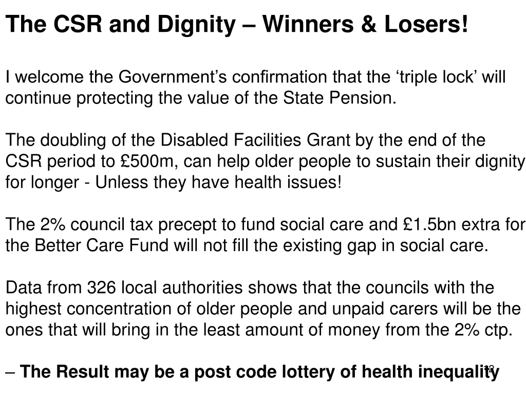 the csr and dignity winners losers 1