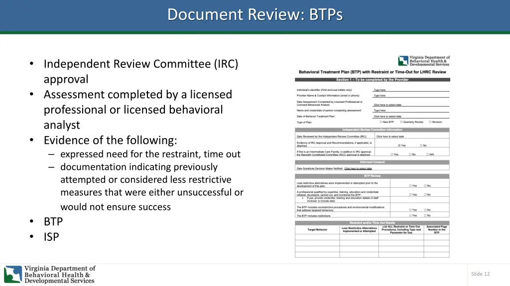 document review btps