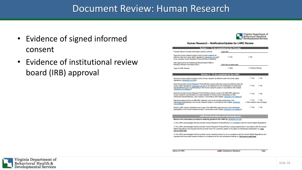 document review human research