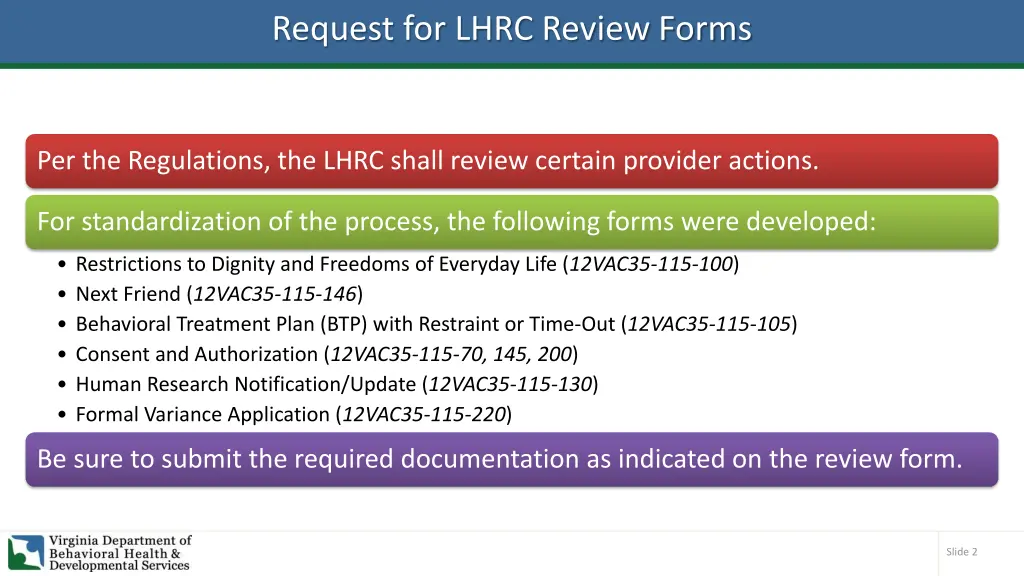 request for lhrc review forms