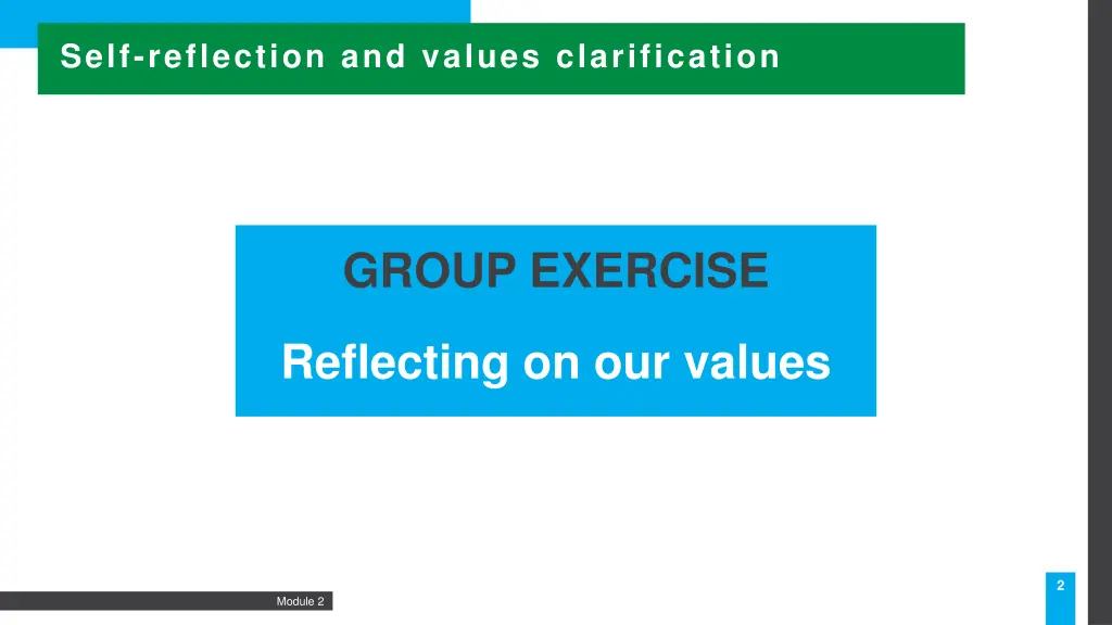 self reflection and values clarification