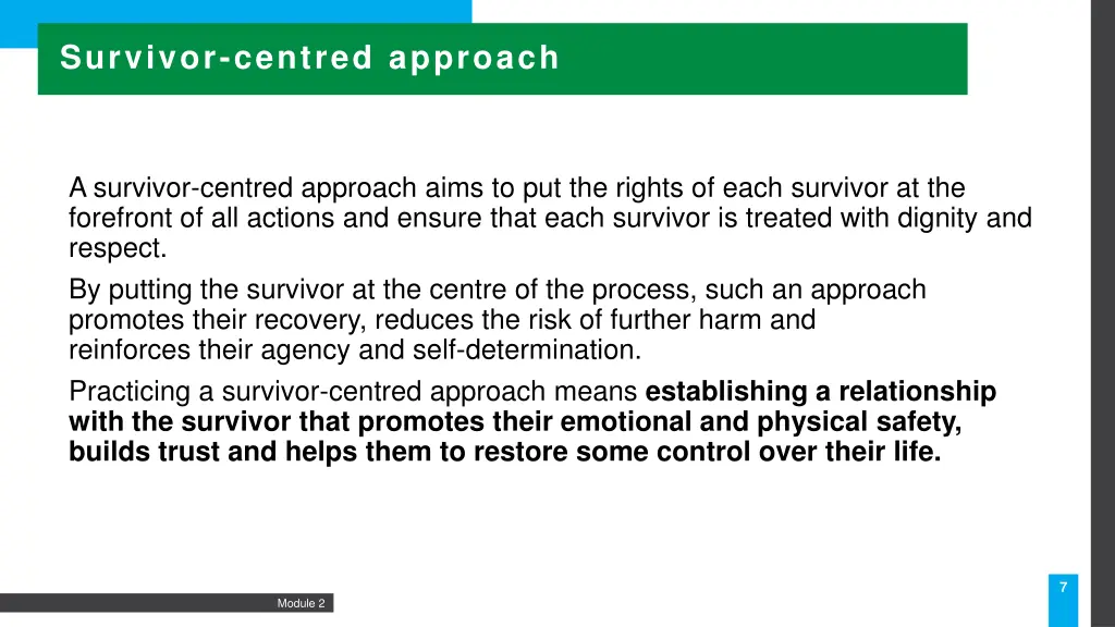 survivor centred approach