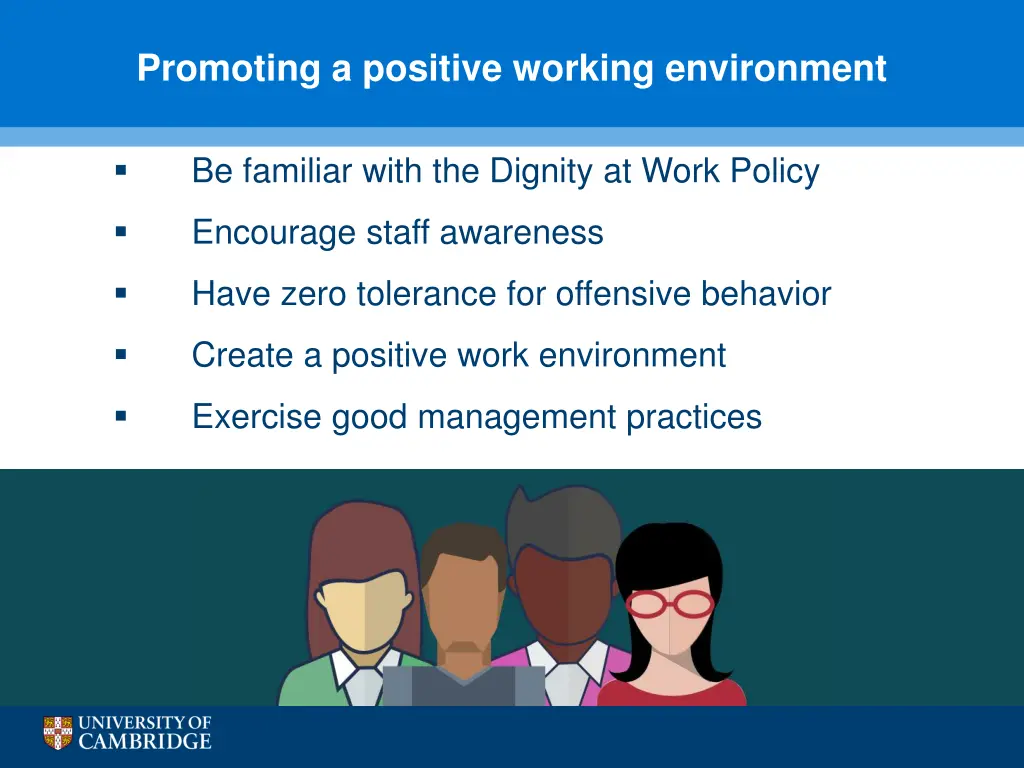 promoting a positive working environment