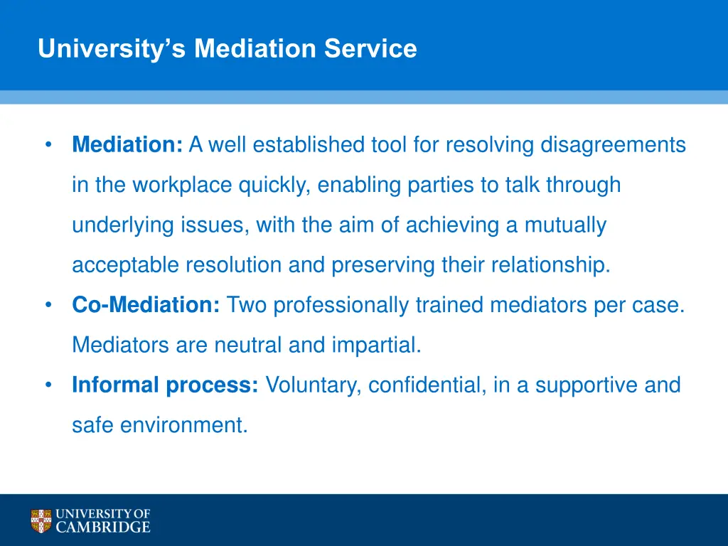 university s mediation service