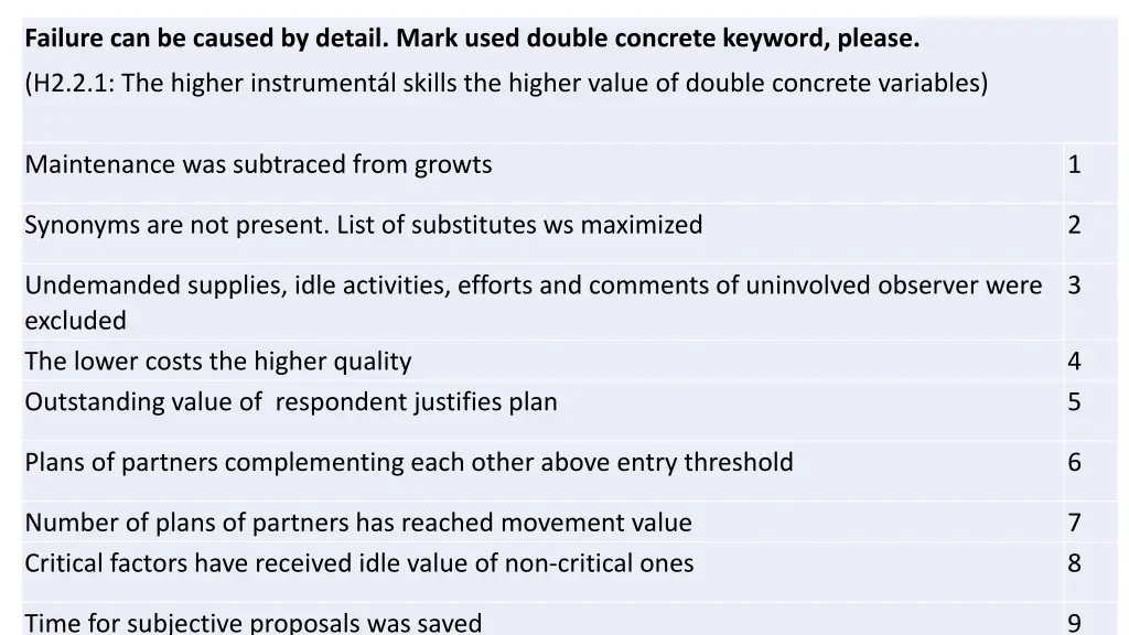 failure can be caused by detail mark used double