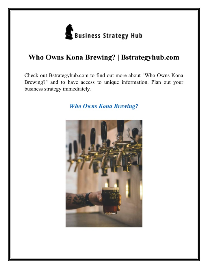 who owns kona brewing bstrategyhub com