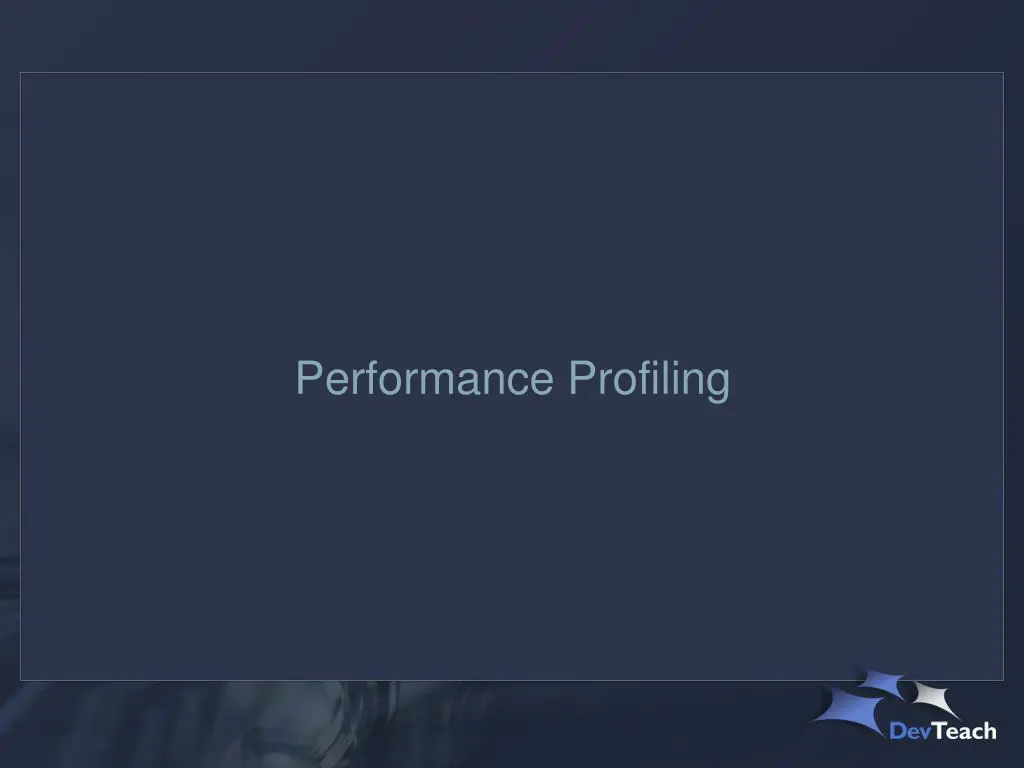 performance profiling