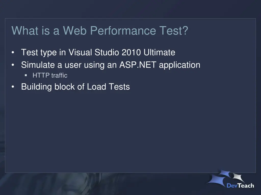 what is a web performance test