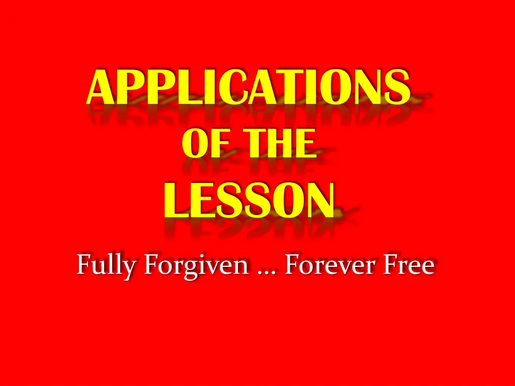 applications of the lesson