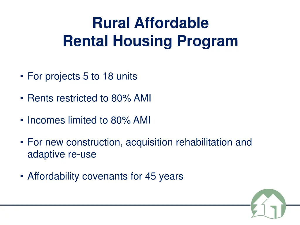 rural affordable rental housing program