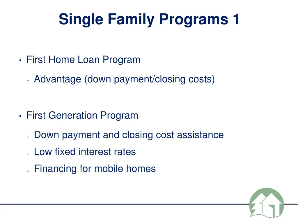 single family programs 1