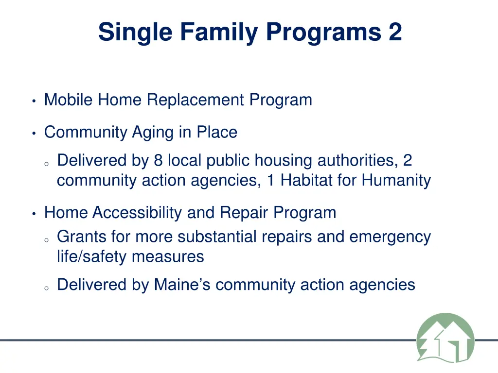 single family programs 2