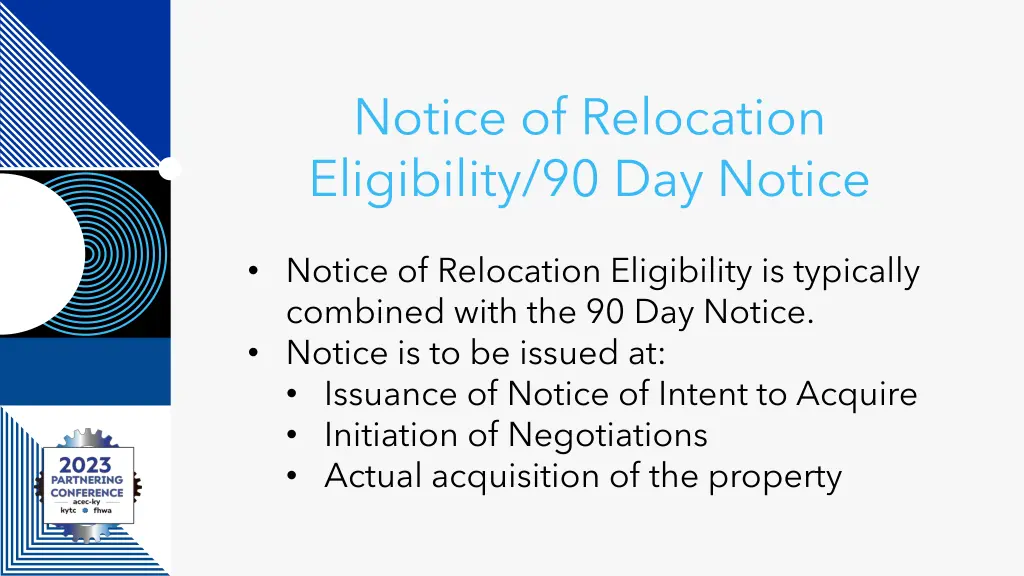 notice of relocation eligibility 90 day notice