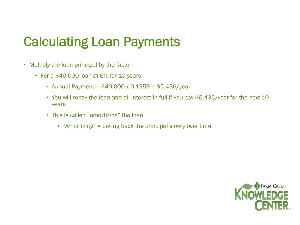 calculating loan payments calculating loan