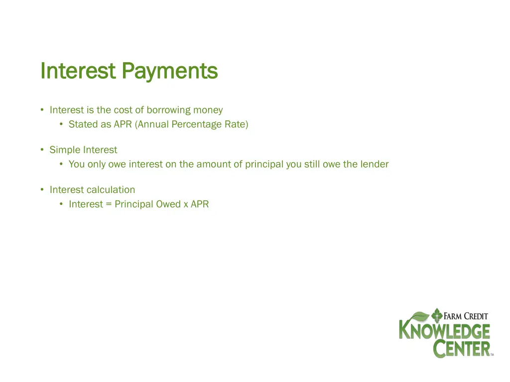 interest payments interest payments