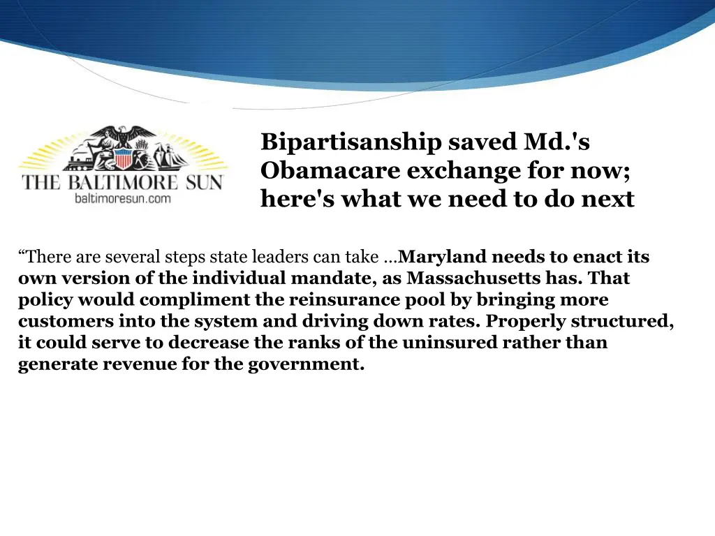 bipartisanship saved md s obamacare exchange