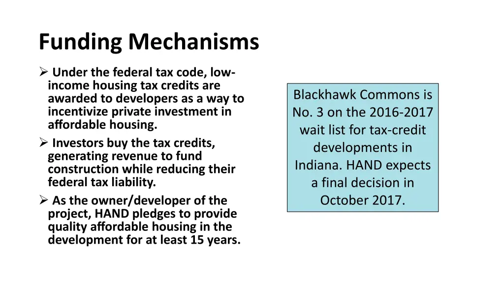 funding mechanisms