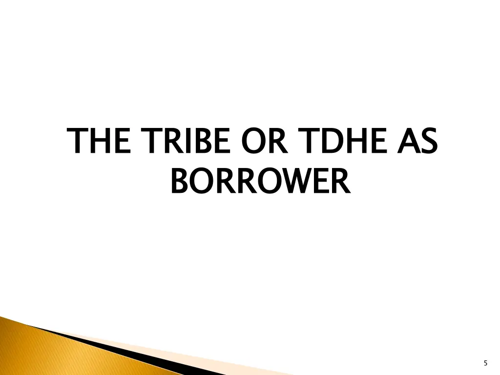 the tribe or tdhe as borrower