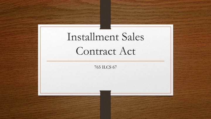 installment sales contract act