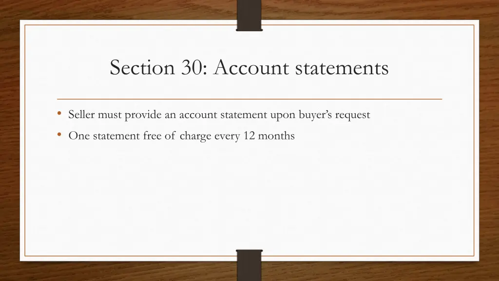 section 30 account statements