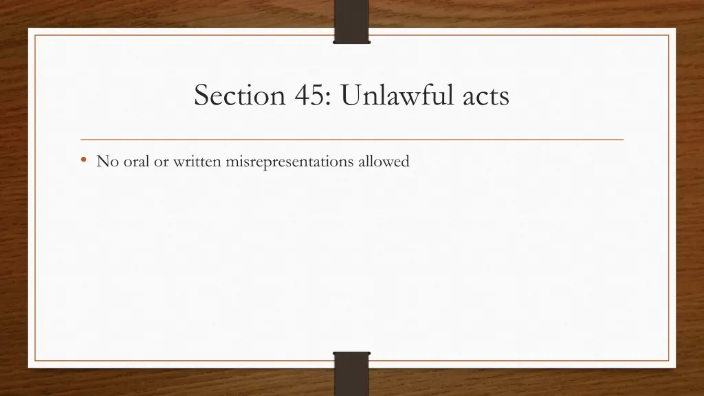 section 45 unlawful acts