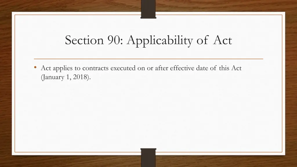 section 90 applicability of act