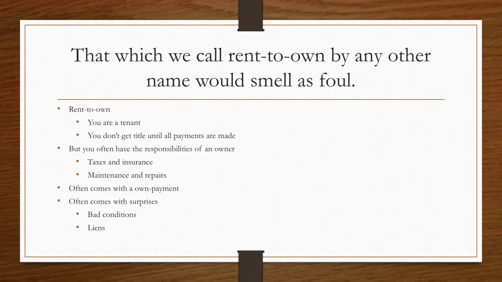 that which we call rent to own by any other name