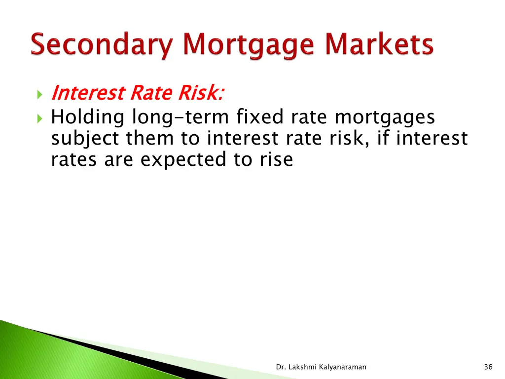 interest rate risk holding long term fixed rate