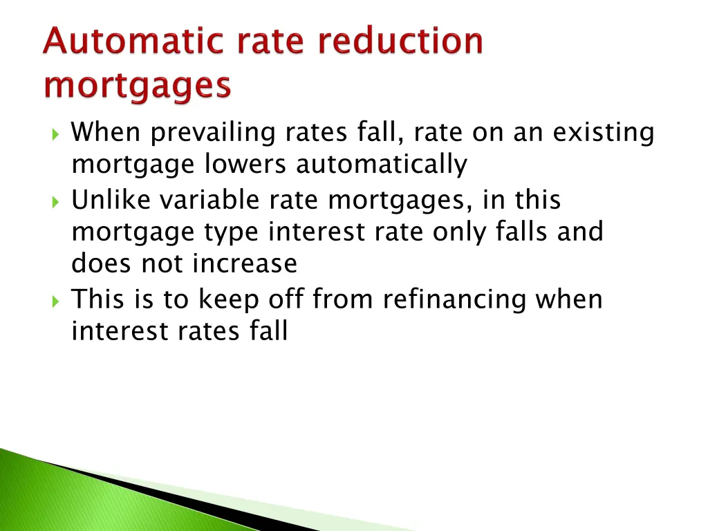 when prevailing rates fall rate on an existing