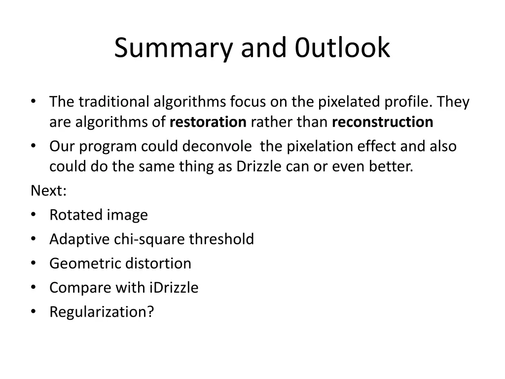 summary and 0utlook