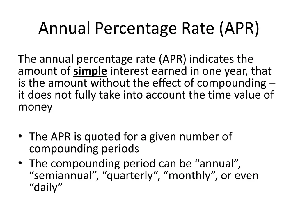 annual percentage rate apr