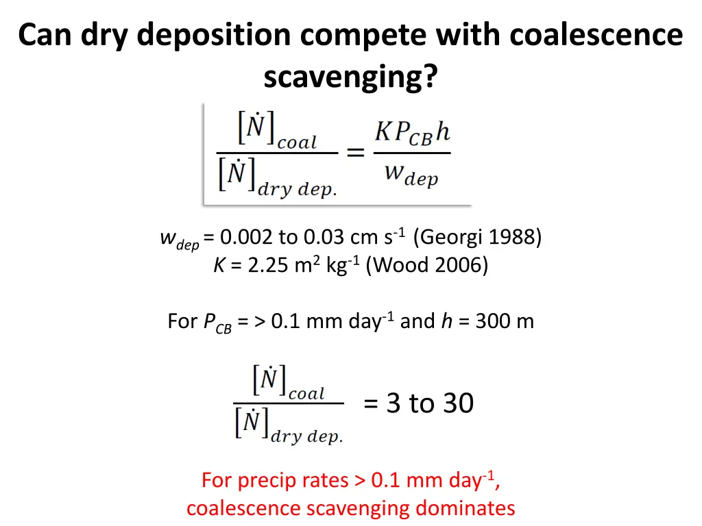 can dry deposition compete with coalescence